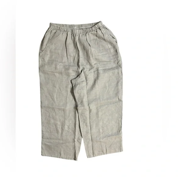 Flax Ankle Cropped Pants olive green size small - Picture 1 of 11